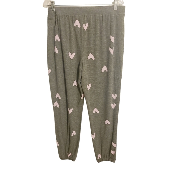 Sonoma | Women's Gray Fleece Joggers With Pink Hearts (Size Large) - Picture 9 of 9